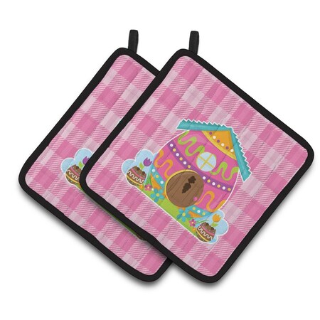 Carolines Treasures Easter Rabbits House Pair of Pot Holders BB6899PTHD